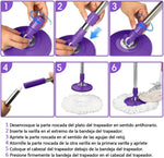 Trapeador Giratorio Microfibra con Cubeta Exprimidor