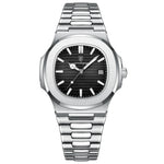 Reloj de Cuarzo Cuadrado de Acero Inoxidable
