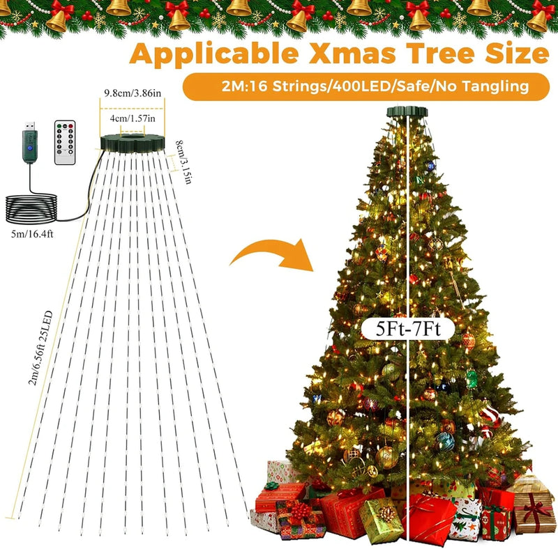 Cascading LED Christmas Tree Lights