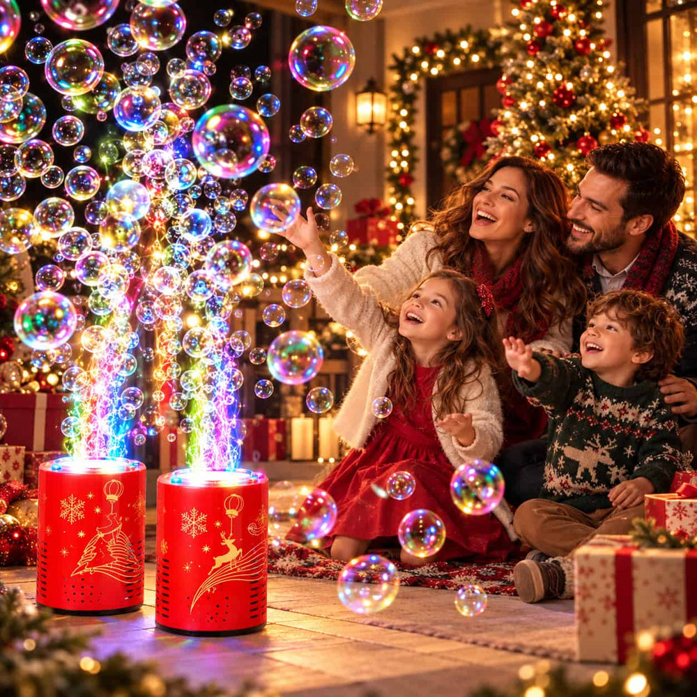 Festive LED bubble machine
