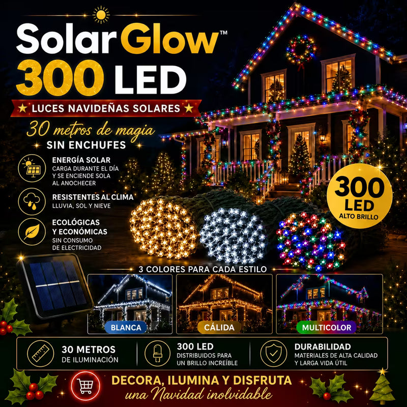 Luces Navideñas Solares para Exterior