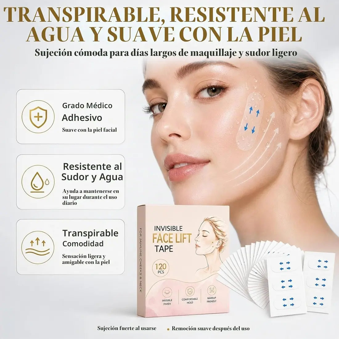 Cintas Lifting Facial Invisibles – Efecto V-Shaped al Instante